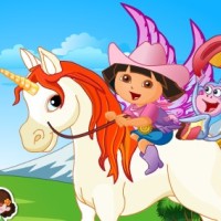 Baby Dora On The Unicorn King