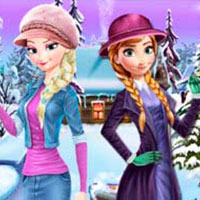 Elsa And Anna Winter Dress Up