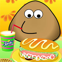 Pou Cooking Hotdog